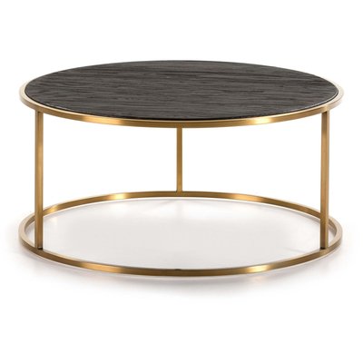 Table basse en bois et métal, ronde, Arresa RECOLLECTION