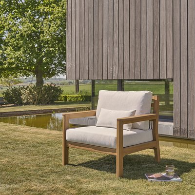Fauteuil de jardin en teck massif avec coussins  MAORA BERAH GETAH