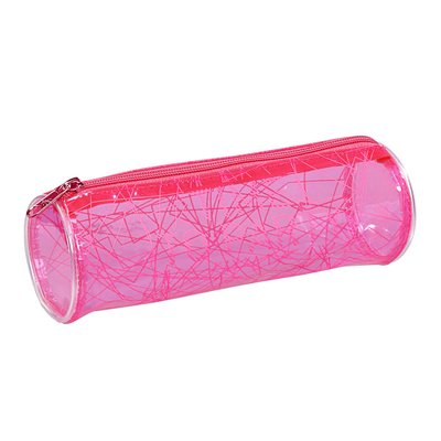 Trousse scolaire transparente ronde FLUO COLOURS VIQUEL
