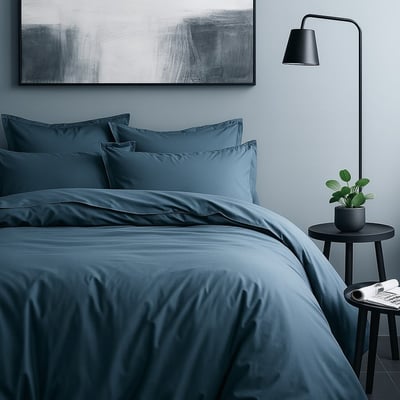 Parure housse de couette en satin de coton unie, Sati C DESIGN HOME TEXTILE