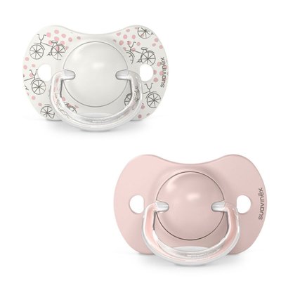 Lot de 2 sucettes symétrique SX pro 0-6 mois Walk in the park rose - Suavinex SUAVINEX