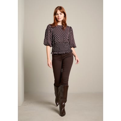 Top à pois taille smockée LOLALIZA