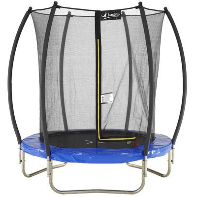 Kangui - Trampoline de jardin rond Ø180cm avec filet de sécurité intérieur- Bleu -  FPR 180 KANGUI