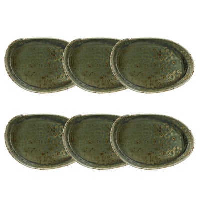 Lot de 6 assiettes 23,5 x 15,5cm en porcelaine, SIGMA OGO LIVING