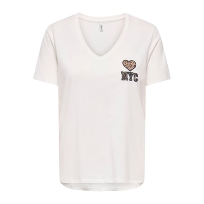 T-shirt met korte mouwen, print op de borst ONLY