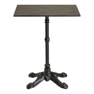 Table bistrot carrée effet marbre gris pied fonte 60 cm TORANO PIER IMPORT