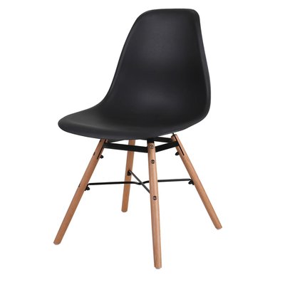 Lot de 4 Chaises Jena structure en métal et pied en bois TOILINUX