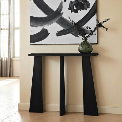 Console d'entrée en bois anthracite - 3 pieds SITIA PIER IMPORT