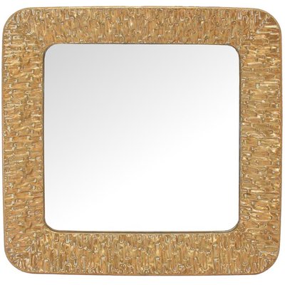 Miroir mural carré métal doré 80x6x80cm WADIGA