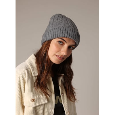 Bonnet torsadé en maille avec large revers côtelé ALPY DEELUXE