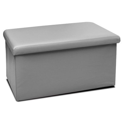 Pouf coffre de rangement gris 76x38x38cm URBAN LIVING