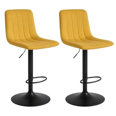 Chaise de bar en tissu coutures verticales (lot de 2) LORA PIER IMPORT
