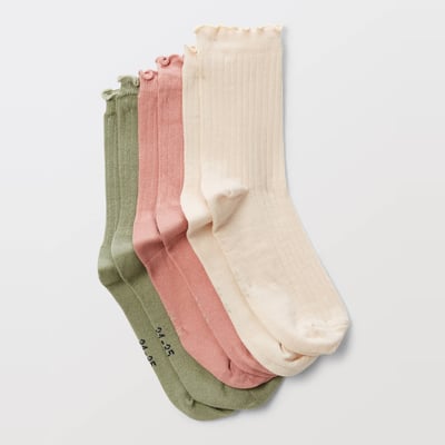 Lot de 3 paires de chaussettes rayées contenant du coton BIO MONOPRIX