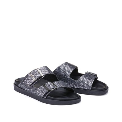 Туфли без задника серебристые с двумя пряжками LA REDOUTE COLLECTIONS