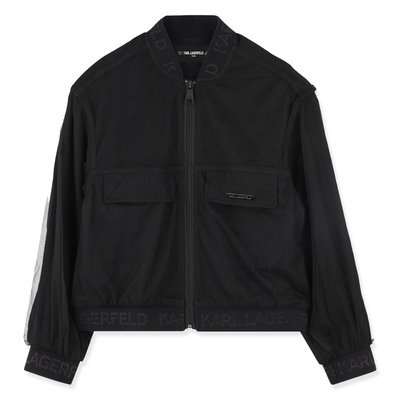 Cardigan zippé en maille ajourée KARL LAGERFELD KIDS