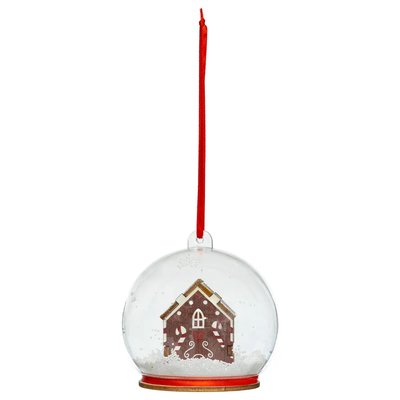 Boule de noel transparente maison biscuit EDEN