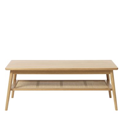 Table basse en bois et cannage 120x60cm - KIYO DRAWER