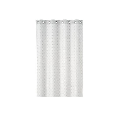 Voilage à Œillets Blanc Motifs Pois Gris - 140x260cm WADIGA