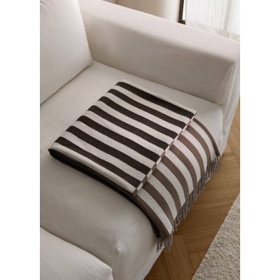 Couverture bicolore franges MANGO HOME