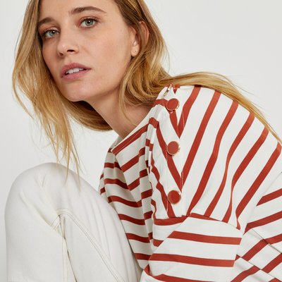 Les Signatures - Breton Striped Cotton T-Shirt in a Loose Fit LA REDOUTE COLLECTIONS
