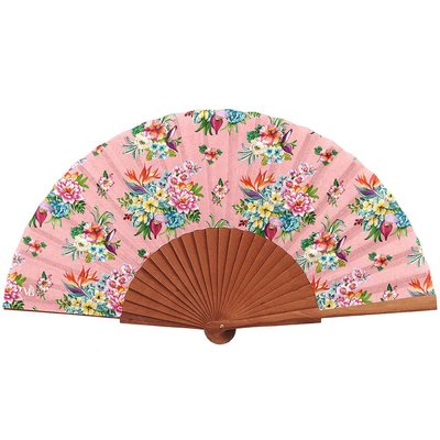 Eventail en bois et toile coton TAÏNA VENT DE BOHÈME