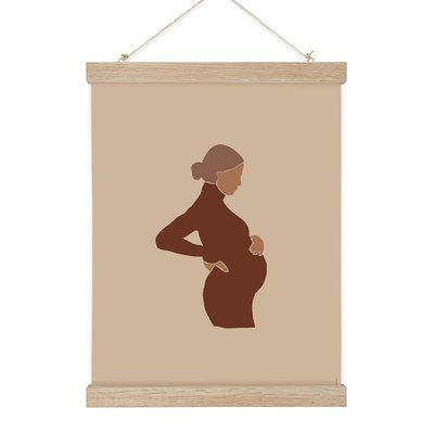 Holé, affiche +  cadre chêne. 50cm x 70cm COTTON BIRD