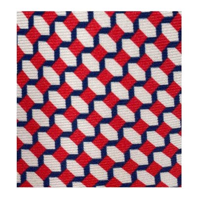 Cravate twill 100% soie motif hexagones DRAEGER PARIS