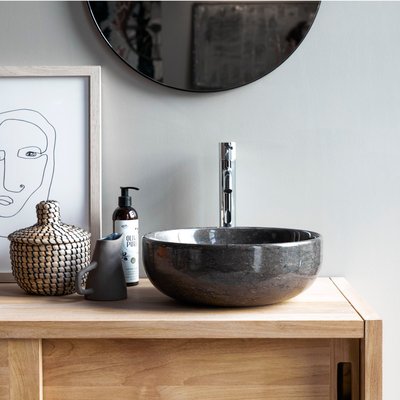 Vasque ronde en marbre dark grey PIA TIKAMOON