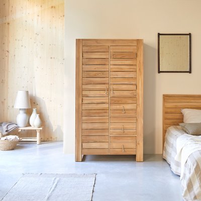Armoire penderie en teck massif MINIMALYS TIKAMOON