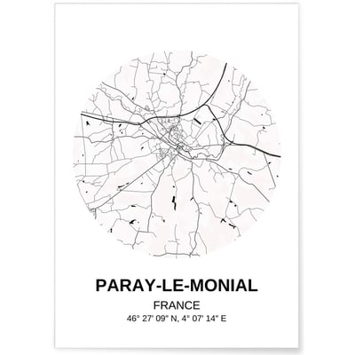 Affiche Carte Paray-Le-Monial L'AFFICHERIE