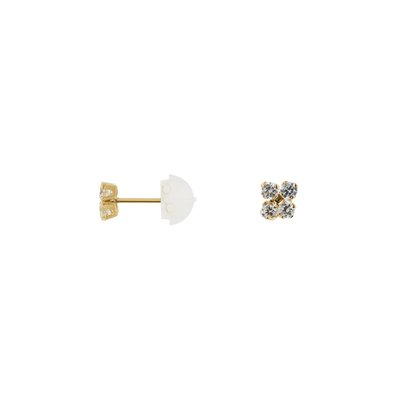 Boucles d'oreilles en or 375 et oxyde de zirconium CLEOR