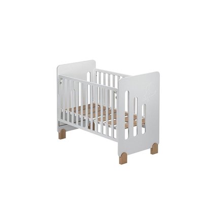 Lit Bébé Modèle Moon En Bois Blanc Et Nature INTERBABY