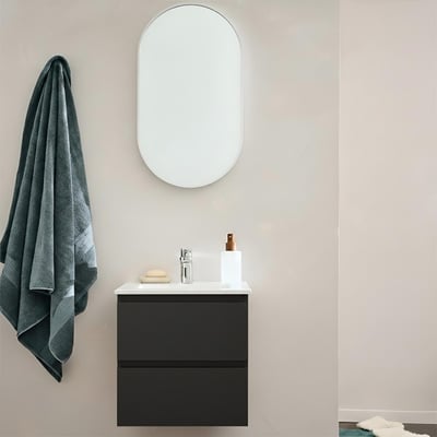 Meuble vasque 45cm robinet chromé et miroir SORRENTO MOB IN
