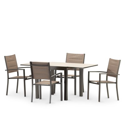 Salon de jardin, 4 chaises, TOKYO DEFORA HOME