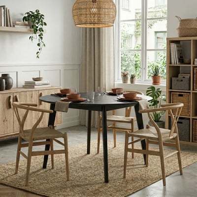 Table à manger ronde en bois 8 places D140 - LETA HELLIN, DEPUIS 1862