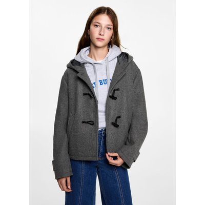 Manteau capuche laine brandebourgs MANGO TEEN