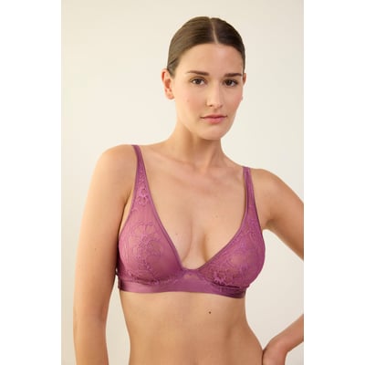 Soutien-gorge triangle en dentelle et soie SILK'N LACE MAISON LEJABY