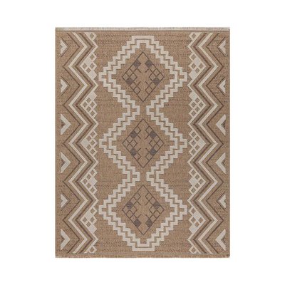 Tapis intérieur extérieur aspect jute marron Tijuana 9054 170 x 120 cm JARDINDECO