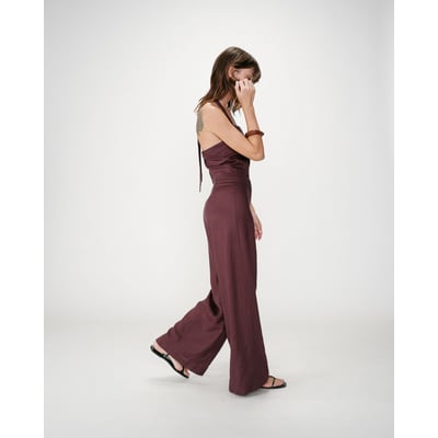 Combinaison pantalon droite encolure carrée chocolat Wish GRACE & MILA