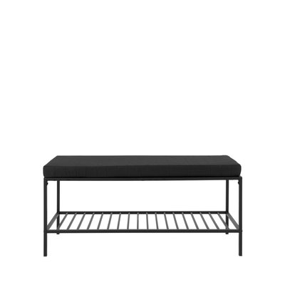 Banc en tissu et métal avec étagère L100cm - VITA HOUSE NORDIC