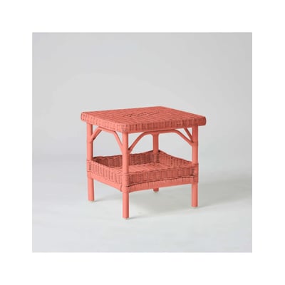 Table basse carrée en rotin PRIMAVERA laqué vert gazon KOK