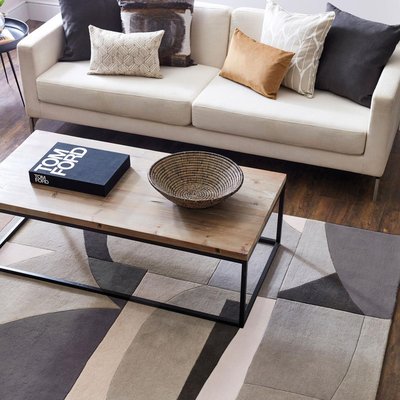 Tapis salon et chambre fait à la main en laine motif géométrique UN AMOUR DE TAPIS