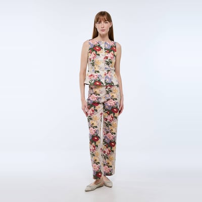 Pantalon imprimé à taille descendue MONOPRIX