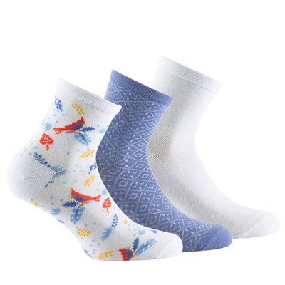 Lot de 3 paires socquettes en coton assorties KINDY
