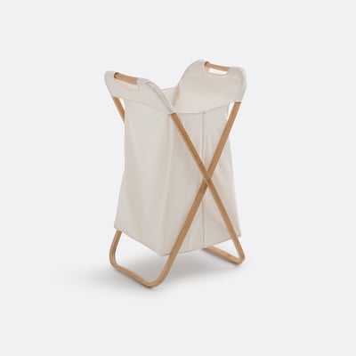 Panier à linge pliable, toile et bambou, Davio LA REDOUTE INTERIEURS