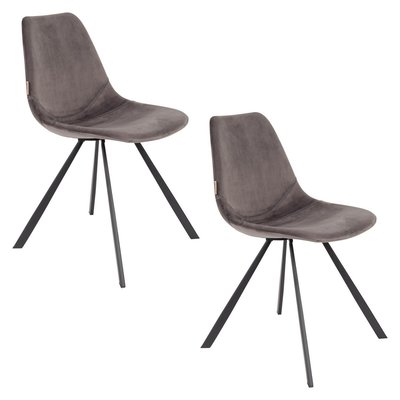 Lot de 2 chaises de repas en velours - FRANKY DUTCHBONE