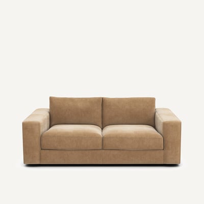 Canapé 3 places compact en velours stonewashed, SKANDER AM.PM