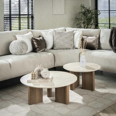 Table basse ronde en céramique (lot de 2) ASCOLI PIER IMPORT