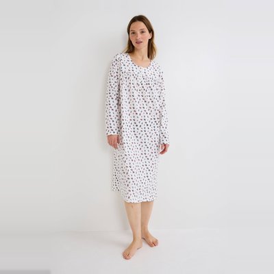Chemise de nuit manches longues en coton BIO MONOPRIX