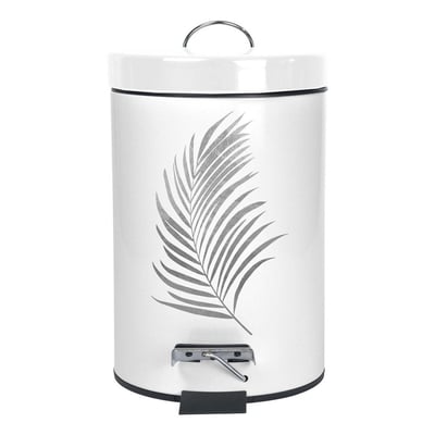 Poubelle à Pédale 3l Métal Orbella Blanc Argent DECORATIE